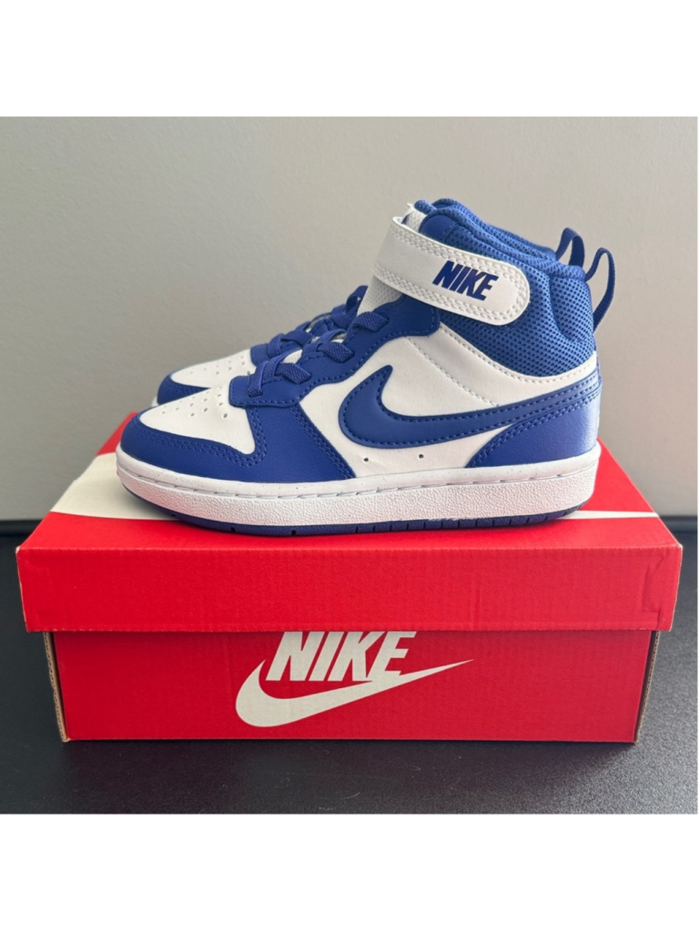 Nike Court Borough Mid 2 Blue Deep Night White Toddler Kids Size 11C New NIB